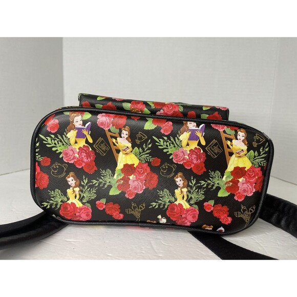 Disney Loungefly 2018 Beauty & The Beast Belle Roses Black Mini Backpack Bag - Picture 5 of 9